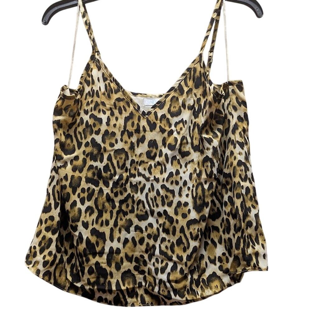 Abound Tan Leopard Camisole VNEck Blouse Tank Top Size MEDIUM